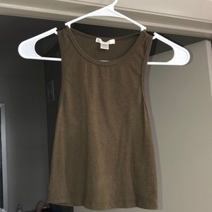 Dark hunter green tank crop top